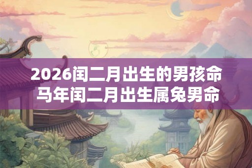 2026闰二月出生的男孩命 马年闰二月出生属兔男命运
