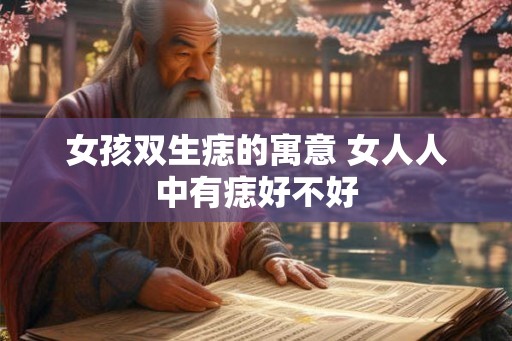 女孩双生痣的寓意 女人人中有痣好不好
