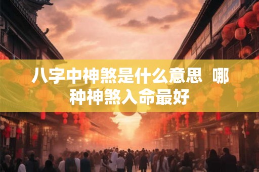 八字中神煞是什么意思  哪种神煞入命最好