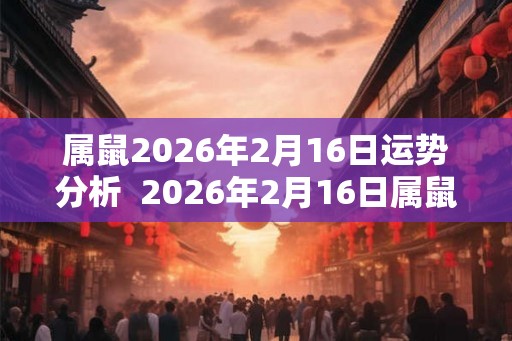 属鼠2026年2月16日运势分析  2026年2月16日属鼠今日运势