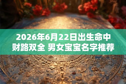 2026年6月22日出生命中财路双全 男女宝宝名字推荐