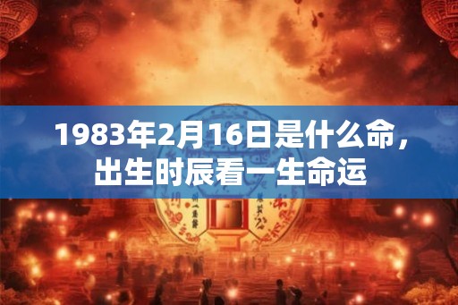 1983年2月16日是什么命，出生时辰看一生命运