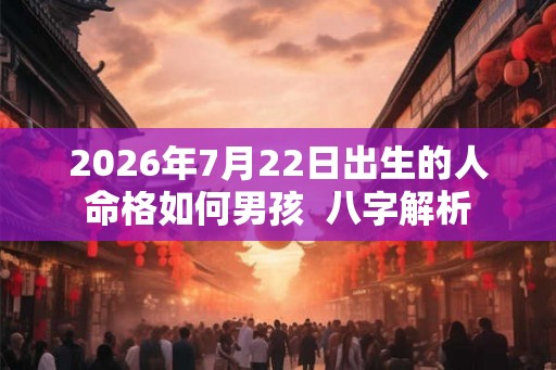 2026年7月22日出生的人命格如何男孩  八字解析