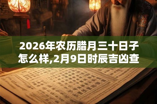 2026年农历腊月三十日子怎么样,2月9日时辰吉凶查询