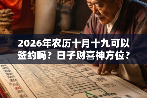 2026年农历十月十九可以签约吗？日子财喜神方位？