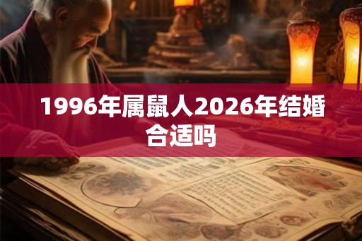 1996年属鼠人2026年结婚合适吗