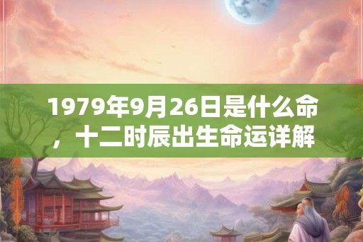 1979年9月26日是什么命,十二时辰出生命运详解 1979年9月26日是什么命,十二时辰出生命运详解