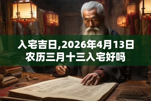 入宅吉日,2026年4月13日农历三月十三入宅好吗