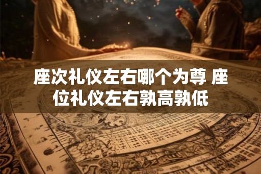 座次礼仪左右哪个为尊 座位礼仪左右孰高孰低