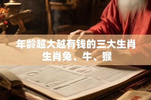 年龄越大越有钱的三大生肖 生肖兔、牛、猴