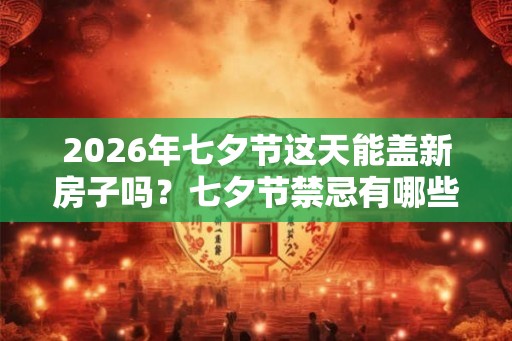 2026年七夕节这天能盖新房子吗?七夕节禁忌有哪些? 2026年七夕节这天能盖新房子吗?七夕节禁忌有哪些?