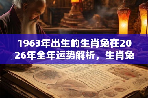 1963年出生的生肖兔在2026年全年运势解析，生肖兔最忌讳什么颜色？
