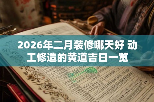 2026年二月装修哪天好 动工修造的黄道吉日一览