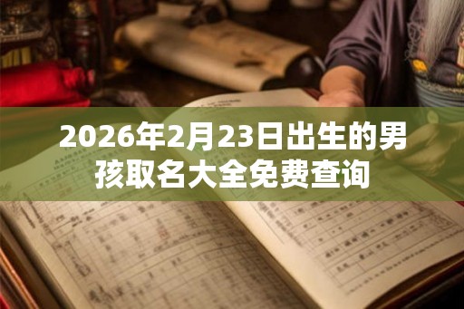 2026年2月23日出生的男孩取名大全免费查询
