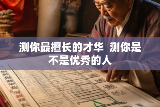 测你最擅长的才华  测你是不是优秀的人