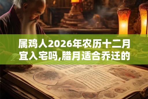 属鸡人2026年农历十二月宜入宅吗,腊月适合乔迁的日子