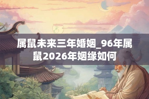 属鼠未来三年婚姻_96年属鼠2026年姻缘如何