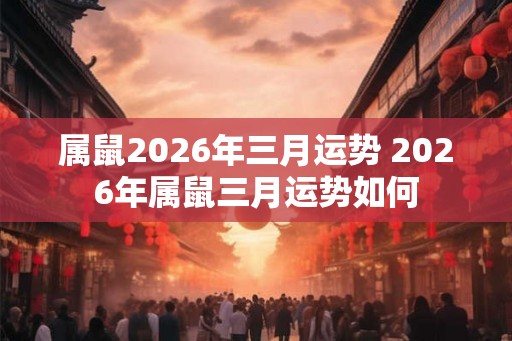 属鼠2026年三月运势 2026年属鼠三月运势如何