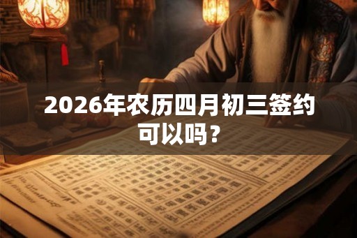 2026年农历四月初三签约可以吗？