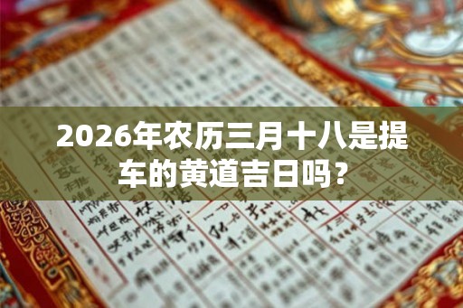 2026年农历三月十八是提车的黄道吉日吗？