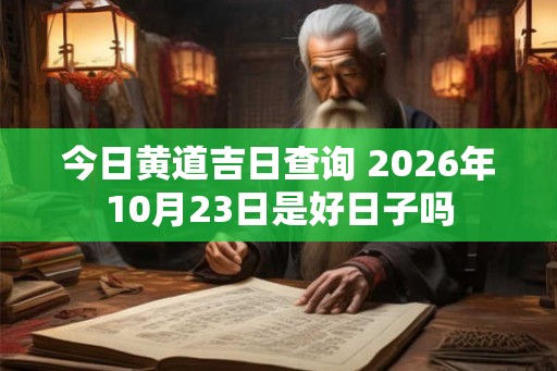 今日黄道吉日查询 2026年10月23日是好日子吗