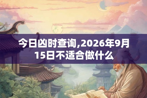 今日凶时查询,2026年9月15日不适合做什么