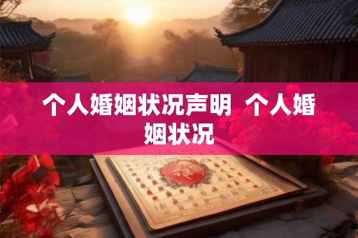 个人婚姻状况声明  个人婚姻状况