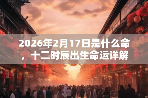2026年2月17日是什么命，十二时辰出生命运详解