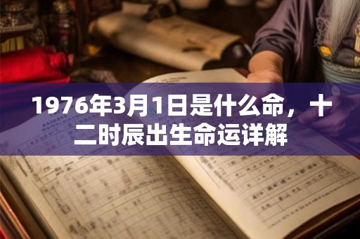1976年3月1日是什么命，十二时辰出生命运详解