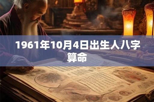 1961年10月4日出生人八字算命