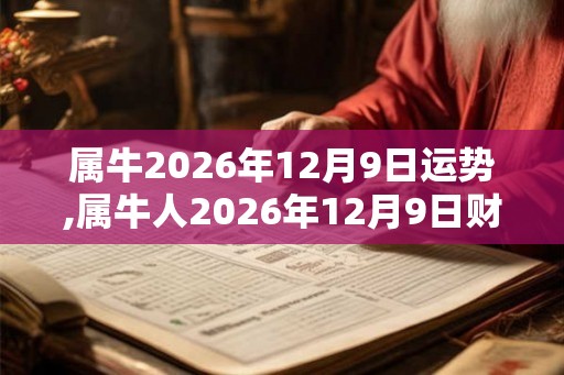 属牛2026年12月9日运势,属牛人2026年12月9日财运,生肖牛2026年12月9日运势