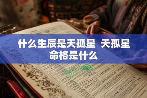 什么生辰是天孤星 天孤星命格是什么 什么生辰是天孤星 天孤星命格是什么