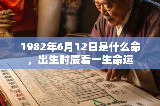 1982年6月12日是什么命，出生时辰看一生命运