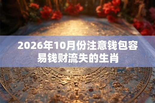 2026年10月份注意钱包容易钱财流失的生肖