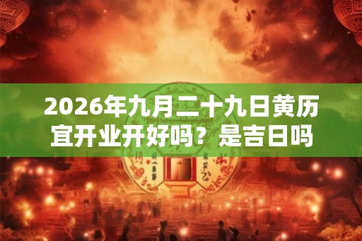 2026年九月二十九日黄历宜开业开好吗？是吉日吗