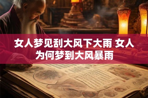 女人梦见刮大风下大雨 女人为何梦到大风暴雨