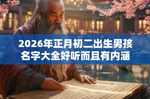 2026年正月初二出生男孩名字大全好听而且有内涵