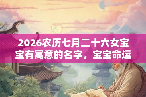 2026农历七月二十六女宝宝有寓意的名字，宝宝命运如何？