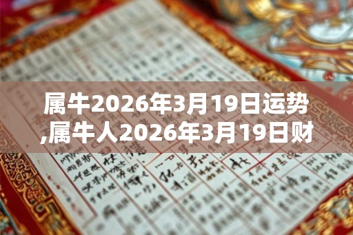 属牛2026年3月19日运势,属牛人2026年3月19日财运,生肖牛2026年3月19日运势