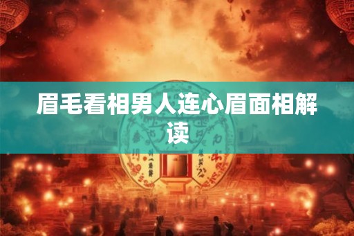 眉毛看相男人连心眉面相解读