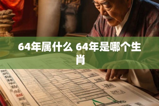 64年属什么 64年是哪个生肖