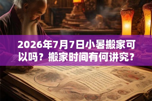2026年7月7日小暑搬家可以吗?搬家时间有何讲究? 2026年7月7日小暑搬家可以吗?搬家时间有何讲究?