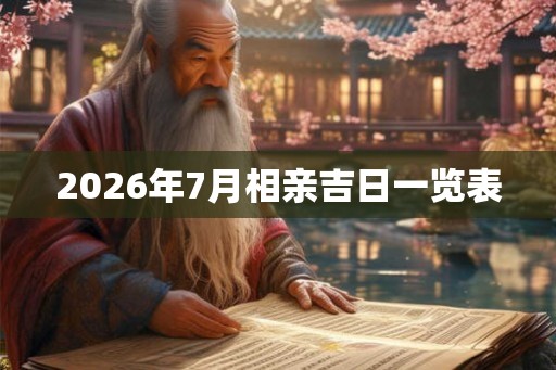 2026年7月相亲吉日一览表