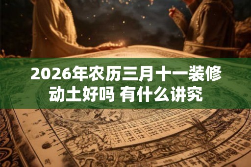 2026年农历三月十一装修动土好吗 有什么讲究