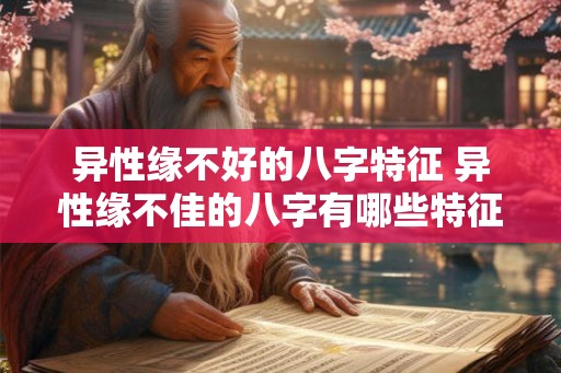 异性缘不好的八字特征 异性缘不佳的八字有哪些特征