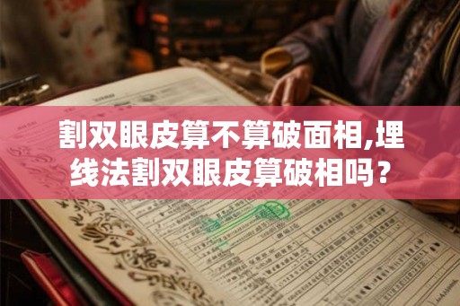 割双眼皮算不算破面相,埋线法割双眼皮算破相吗? 割双眼皮算不算破面相,埋线法割双眼皮算破相吗?