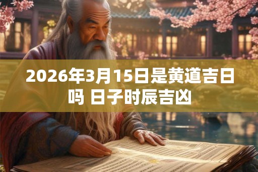 2026年3月15日是黄道吉日吗 日子时辰吉凶