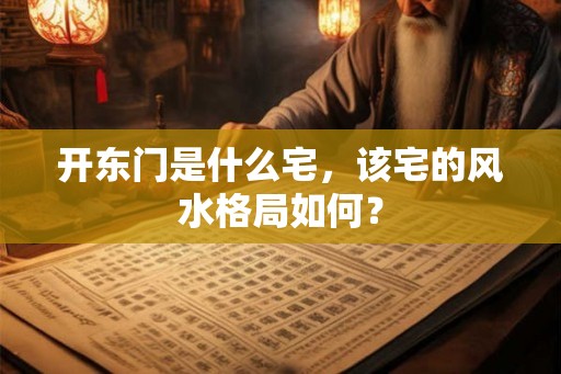 开东门是什么宅，该宅的风水格局如何？