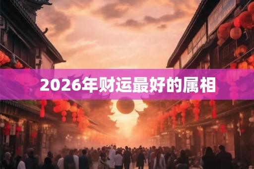2026年财运最好的属相