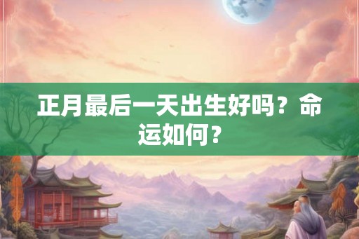 正月最后一天出生好吗？命运如何？